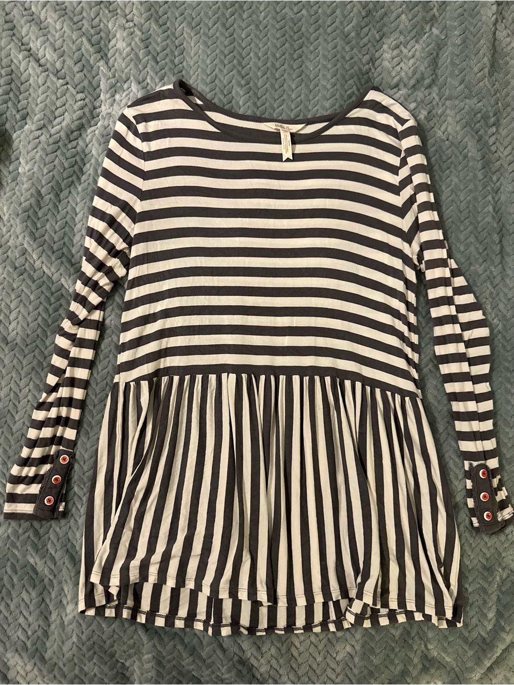 Matilda Jane Gray and White Striped Top